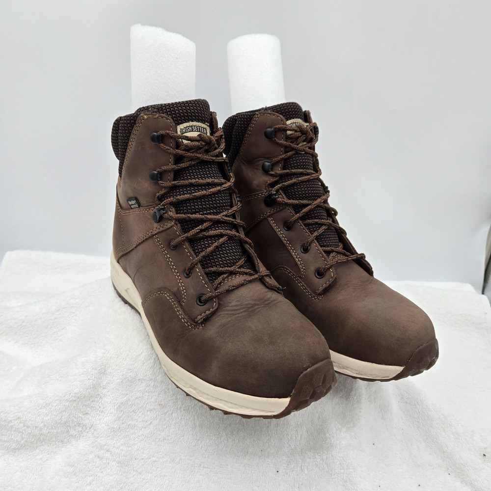 Irish Setter Mens Size 9 Brown Leather Waterproof Clearwater 6" Work Boots